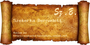 Szekerka Bernadett névjegykártya